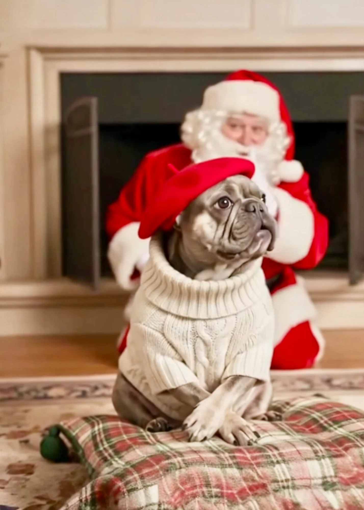 French Bulldog in luxury sweater